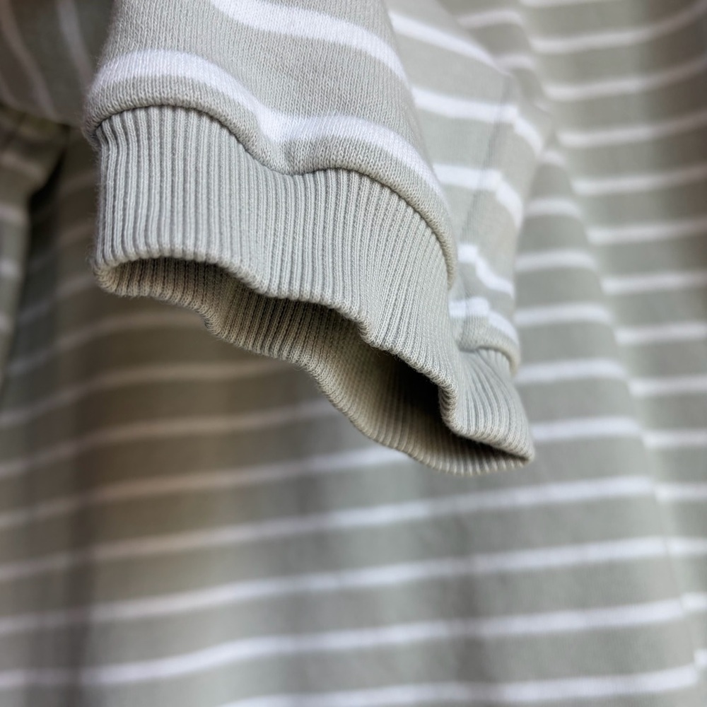 Lululemon Cotton French Terry Crew Sweatshirt Sz XL Stripe Vapor White EUC - Picture 14 of 14